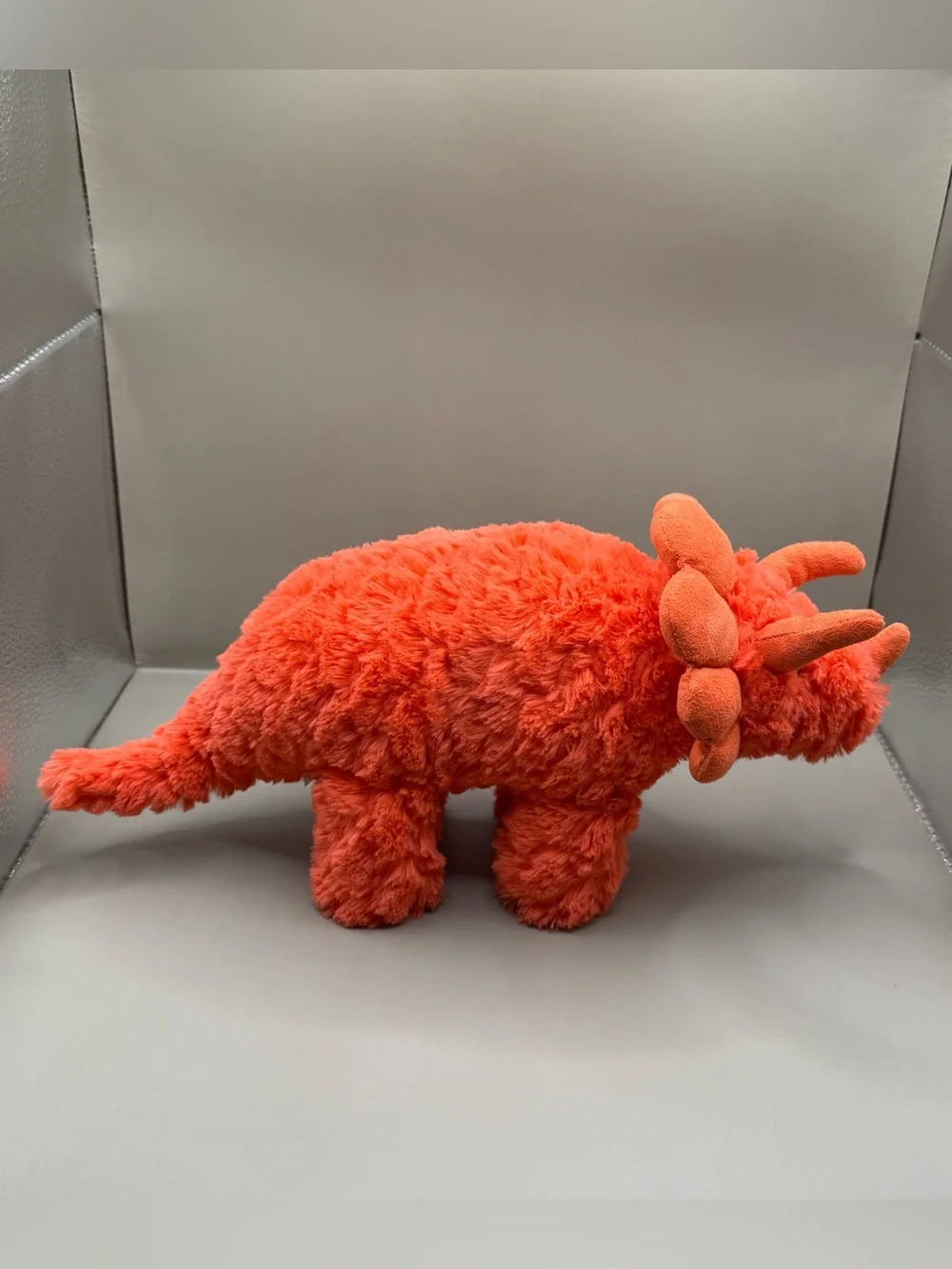 Manhattan Toy Company Red Orange Rory Triceratops Plush Stuffed Animal Lovey